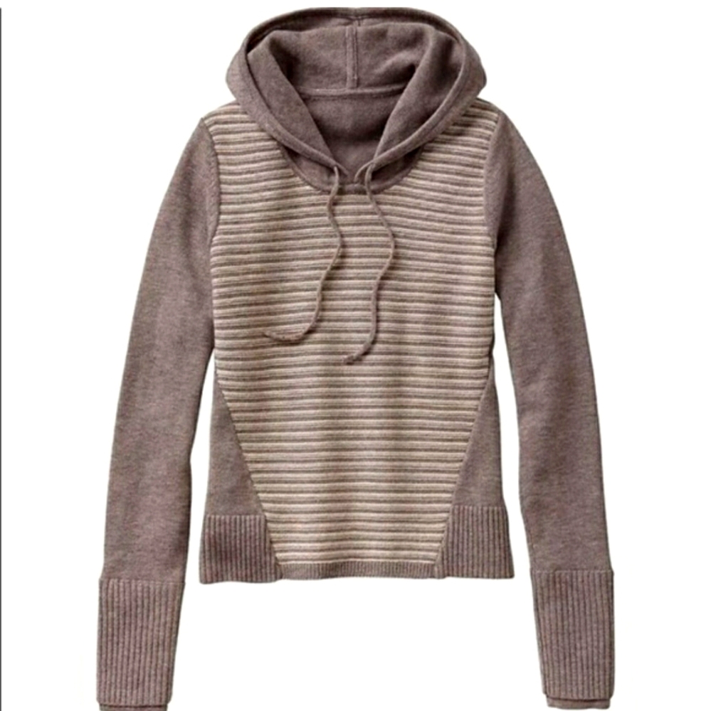 Athleta Noe cropped brown 100% wool sweater